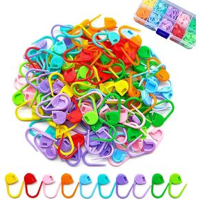 AxiyanX Mix Color Crochet Markers,150 PCS Bulk Crochet Stitch Markers,Stitch Markers for Crocheting,Knitting Stitch Markers with Storage Case, Perfect for DIY Craft Plastic Safety Pins (150)