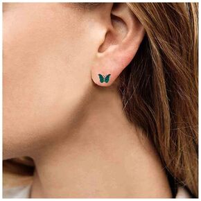 Vintage Green Butterfly Earrings Small Green Butterfly Stud Earrings Enamel Butterfly Earrings Tiny Cute Earrings Jewelry for Women and Girls Gifts