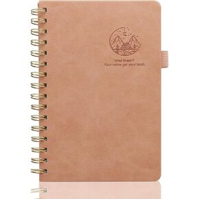 Lined Spiral Journal for Women & Men, A5（8.4"×6"） Hardcover Spiral Notebook for Work,Note Taking, Journals for Writing,100 GSM, College Ruled 130 pages -Dark Green