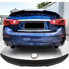 Rear Spoiler Big Wings for 2014-2023 Infiniti Q50 Base Premium Q50S Sport Rear Trunk Spoiler Lip Tail Wing Rear Trunk Lid PSM Style ABS Glossy Black