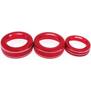 Red Car Styling Air Condition Volume Knob Decoration Cover Sticker Compatible with Mercedes Benz A B C E GLK GLA CLA GLE ML GL AMG