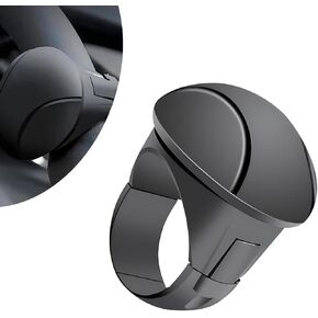 1 PC Car Steering Wheel Power Ball, 360 Degree Rotation One-hand Steering Assist Driving Booster, Anti-slip Silicone Handle Spinner, Universal for Cars Steering Wheel Portable Tool (Black)