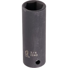 SUNEX TOOLS 224d 1/2-Inch Drive 3/4-Inch Deep Impact Socket