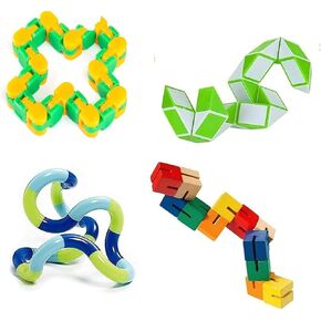 Sensory Fidget Toy Stress Reducer Anxiety Relief Toys for Focus & Calm Great for Learning and Education Stress Reducer Including a Genuine Tangle®, Snap N Click. Wacky Track