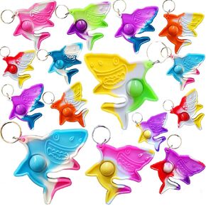 50 Packs Bulk sharks Push Fidget Bubble Mini Pop Fidget for Adult and Kids,Birthday Party Favors Supplies and Classroom Students Bubble Prize Gifts