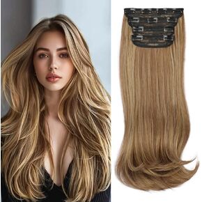 Clip in Hair Extensions Brown Hair Extensions for Women Hair Extensions Clip ins Layered Hair Extensions 4pcs Thick Hair Extensions Long Straight Hair Extensions 20 Inch in Kuwait
