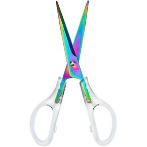 AxeWoodz Gold Scissors 6.5 Inch Office Scissors Craft Scissors Stainless Steel Blade with Clear Acrylic Handle All Purpose Shears