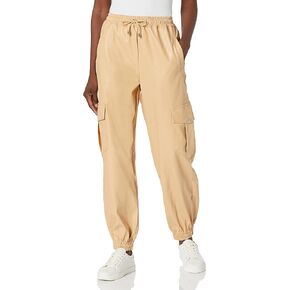 KENDALL + KYLIE Women's Vegan Leather Cargo Jogger Pant