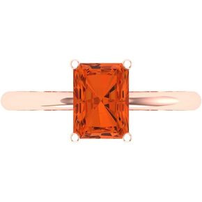 Clara Pucci 1.75ct Radiant Cut Solitaire Red Simulated Diamond Engagement Wedding Bridal Promise Anniversary Ring 18K Rose Gold