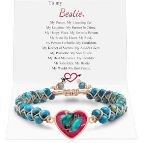 Jasper Heart Bracelets for Women Granddaughter Daughter Best Friend Christmas Gifts for Granddaughter Daughter Best Friend Birthday Gifts for Women Granddaughter Daughter Best Friends Bracelet