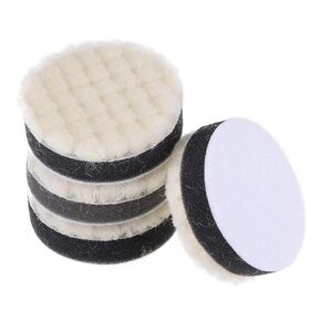 uxcell 2" Wool Felt Sponge Polishing Pad Hook and Loop Buffing Wheel Medium Polishing for Orbital Polisher Buffer 4 Pcs