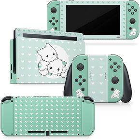 تصميم TACKY DESIGN Unicorn Skin متوافق مع ملصق الرسوم المتحركة Nintendo Switch Skins، مجموعة ملصقات Flowe من الفينيل 3M - Switch Skin متوافق مع Joy Con، Console، Dock، ملصق ملتف بالكامل