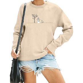 عيد الميلاد البلوز المرأة لطيف ثلج قمصان الشتاء Crewneck كم طويل عيد الميلاد عطلة البلوز الأعلى