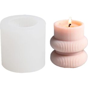 Barrel Striped Candle Silicone Mold Geometric Pillar Candle Soap Mold Fondant Chocolate Cake Baking Mould Plaster Clay Resin Epoxy Mold