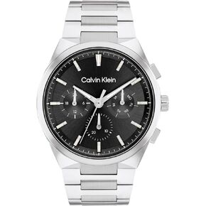 Calvin Klein Distinguish - Men's Multifunction Watch Stainless Steel - Water Resistant 3 ATM/30 Meters - Elevate Your Style with an Architecturally Inspired Men's Timepiece - 44 mm
