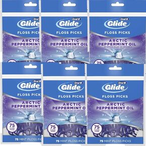 Oral-B Glide Arctic Peppermint Oil Dental Floss Picks, Mint, 75 Count