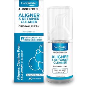 EverSmile AlignerFresh Original Clean - AlignerFresh Cleaning Foam for Invisalign, ClearCorrect, Essix, Hawley Trays/Aligners. Cleans, Kills Bacteria, Whitens Teeth & Fights Bad Breath