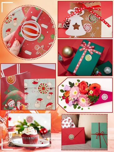 1000PCS Christmas Stickers Labels Kalolary 16 Patterns Adhesive Round Christmas Tags Colorful Xmas Decorative Envelope Seals Sticker for Craft Scrapbooking Party Christmas Decoration (2 Rolls) in Saudi Arabia