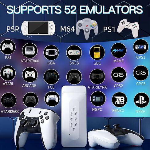 Retro Game Console, Wireless Retro Game Console,20,000+/ 40,000+Games & 52Emulators Built in, 4K 1080P High Definition HDMI Output, Plug and Play Video Game Stick ,Game Emulator (M22-128G) in Saudi Arabia