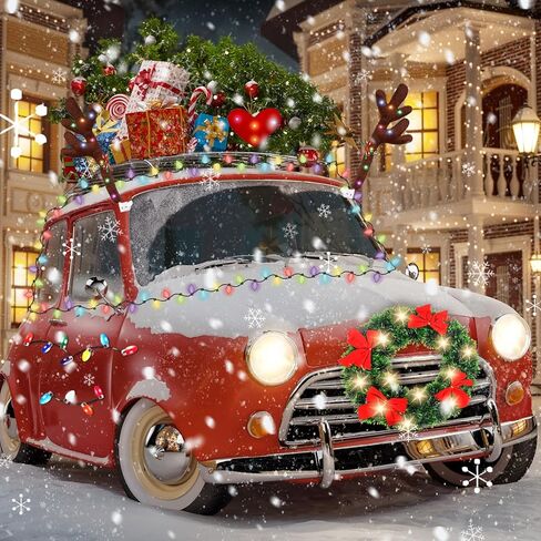 زينة عيد الميلاد LED للسيارة، زينة سيارة عيد الميلاد المضيئة، ديكور سيارة عيد الميلاد، إكليل سيارة عيد الميلاد (مجموعة أرجل قزم، كبيرة) in Kuwait