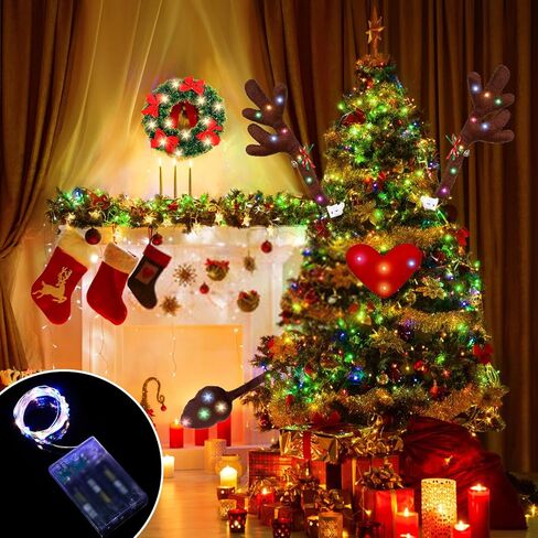 زينة عيد الميلاد LED للسيارة، زينة سيارة عيد الميلاد المضيئة، ديكور سيارة عيد الميلاد، إكليل سيارة عيد الميلاد (مجموعة أرجل قزم، كبيرة) in Kuwait