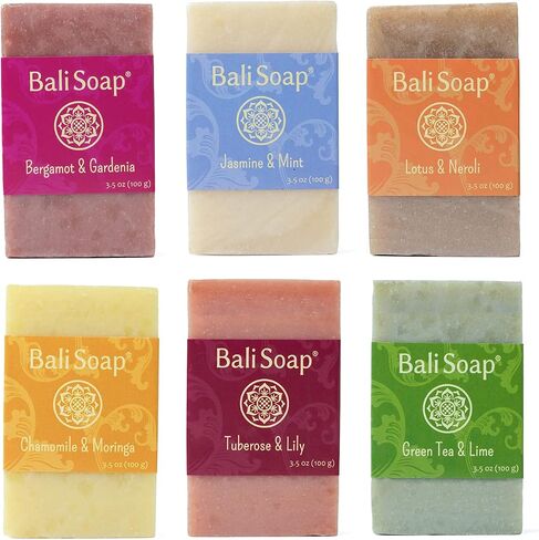 Bali Soap - Masculine Collection - Handmade, Vegan, Natural Bar Soap for Men - Cleanser for Face, Body & Hand, Father's Day Gift, Special Gifts for Men's, 6pc 3.5 Oz in Saudi Arabia