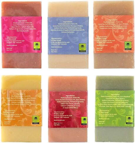 Bali Soap - Masculine Collection - Handmade, Vegan, Natural Bar Soap for Men - Cleanser for Face, Body & Hand, Father's Day Gift, Special Gifts for Men's, 6pc 3.5 Oz in Saudi Arabia