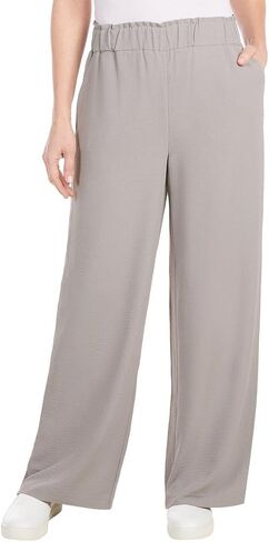 Hilary Radley Women's Wide Leg Crinkle Pants with Elasticwaistband in Saudi Arabia