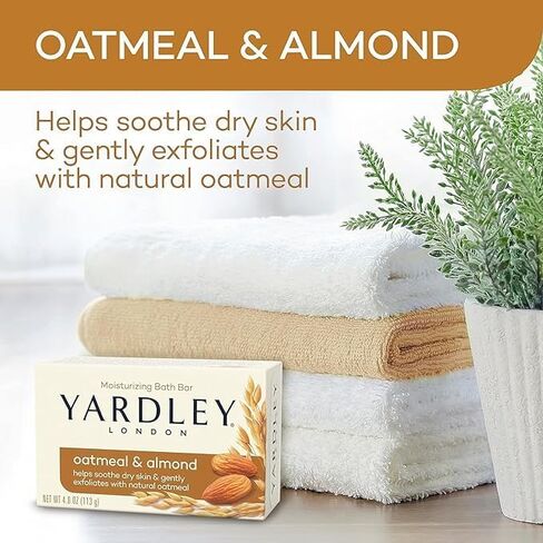 Yardley Oatmeal and Almond Bar Soap, Oatmeal & Almond, 4 Ounce in Saudi Arabia