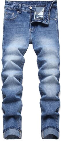 LZLER Mens Ripped Jeans,Distressed Destroyed Slim Fit Straight Leg Denim Pant with Holes in Saudi Arabia