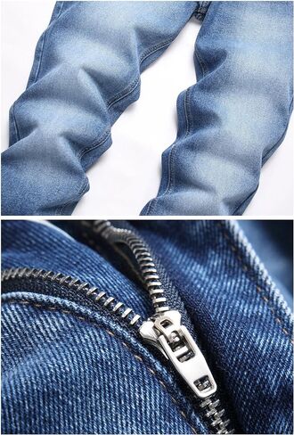 LZLER Mens Ripped Jeans,Distressed Destroyed Slim Fit Straight Leg Denim Pant with Holes in Saudi Arabia