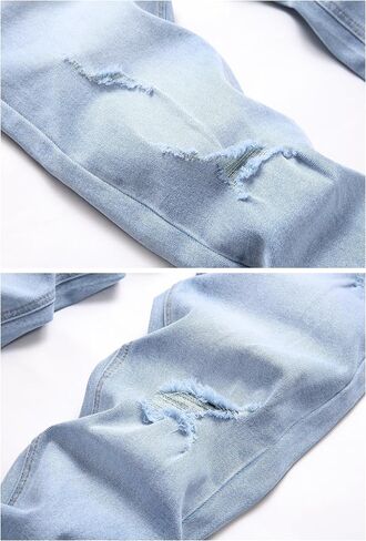 LZLER Mens Ripped Jeans,Distressed Destroyed Slim Fit Straight Leg Denim Pant with Holes in Saudi Arabia
