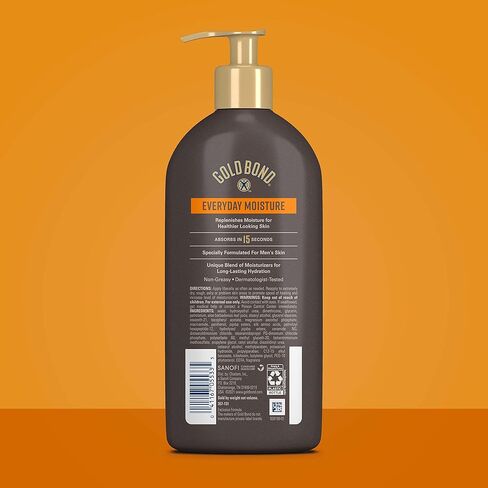 Gold Bond Men's Essentials Everyday Moisture Daily Body & Hand Lotion, 21 oz., With Vitamin C in Kuwait