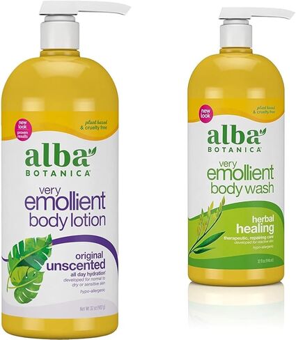 Alba Botanica Very Emollient Body Lotion, Unscented Original, 32 Oz in Kuwait