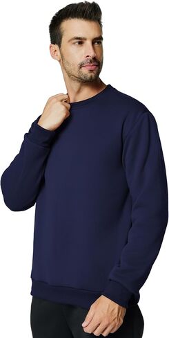 Men's Crewneck Sweatshirt Casual Long Sleeve Sweat Shirts Athletic Fleece Basic Pullover Shirts in Saudi Arabia