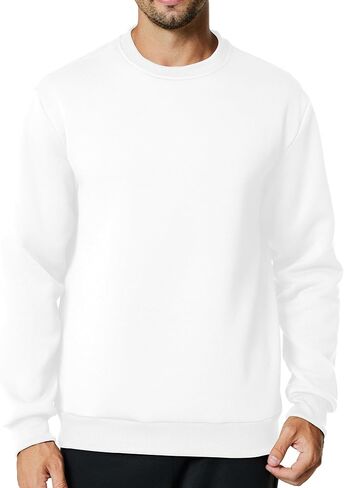 Men's Crewneck Sweatshirt Casual Long Sleeve Sweat Shirts Athletic Fleece Basic Pullover Shirts in Saudi Arabia