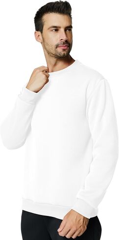 Men's Crewneck Sweatshirt Casual Long Sleeve Sweat Shirts Athletic Fleece Basic Pullover Shirts in Saudi Arabia
