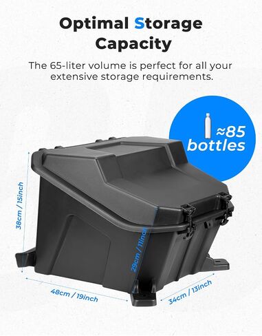 KEMIMOTO UTV Rear Storage Cargo Box Compatible with RZR XP 1000 / Turbo / 4 Turbo / 4 1000/900 / 4 900 / S 900 / S1000 / S4 1000 Large Capacity UTV Bed Tool Storage Box Replace OEM # 2881193 in Saudi Arabia