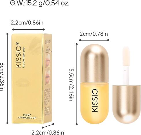 KISSIO Lip Plumper Set,Natural Lip Plumper,Lip Care, Derol Lip Plumper Gloss,Lip Moisturizing Beautiful,Day Ues And Night Ues Set,4PCS Lip Plumper Gloss,5.5 ml*4 in Saudi Arabia