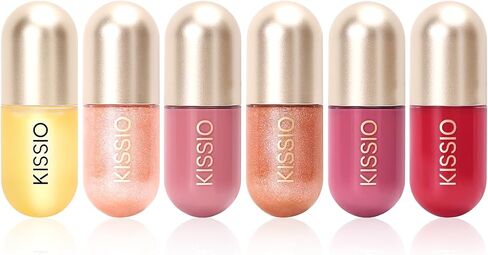 KISSIO Lip Plumper Set,Natural Lip Plumper,Lip Care, Derol Lip Plumper Gloss,Lip Moisturizing Beautiful,Day Ues And Night Ues Set,4PCS Lip Plumper Gloss,5.5 ml*4 in Saudi Arabia
