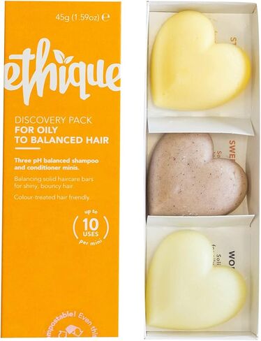 Ethique Hair Sampler - Shampoo & Conditioner - Plastic-Free, Vegan, Cruelty-Free, Eco-Friendly, 5 Travel Bars (Pack of 1) in Saudi Arabia