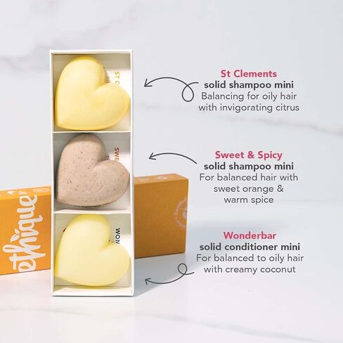 Ethique Hair Sampler - Shampoo & Conditioner - Plastic-Free, Vegan, Cruelty-Free, Eco-Friendly, 5 Travel Bars (Pack of 1) in Saudi Arabia
