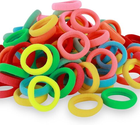 120 Pcs Baby Hair Ties, Cotton Toddler Hair Ties for Girls and Kids, Multicolor Small Seamless Hair Bands Elastic Ponytail Holders(15 Colors) in Saudi Arabia