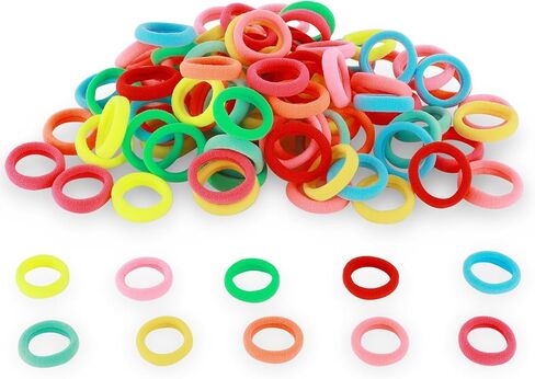 120 Pcs Baby Hair Ties, Cotton Toddler Hair Ties for Girls and Kids, Multicolor Small Seamless Hair Bands Elastic Ponytail Holders(15 Colors) in Saudi Arabia