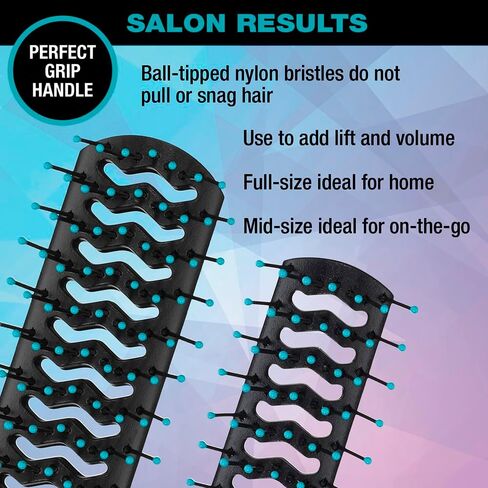 Conair Salon Results Hairbrush for Men and Women, Hairbrush for Everyday Brushing with Nylon Bristles, Color May Vary, 1 Pack in Saudi Arabia