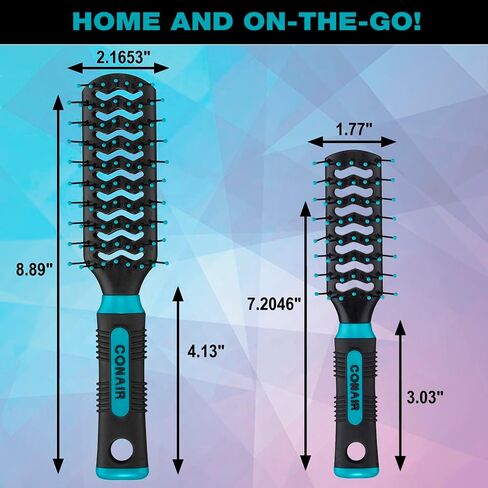 Conair Salon Results Hairbrush for Men and Women, Hairbrush for Everyday Brushing with Nylon Bristles, Color May Vary, 1 Pack in Saudi Arabia