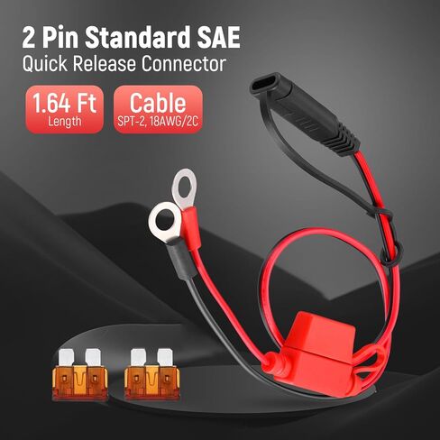 موصل بطارية SAE، 1.64 قدم، حزام طرفي SAE إلى O، موصل بطارية ثنائي الدبوس، موصل SAE، توصيل سريع للبطارية، كابل تمديد SAE، موصل كابل البطارية، محول SAE in Kuwait