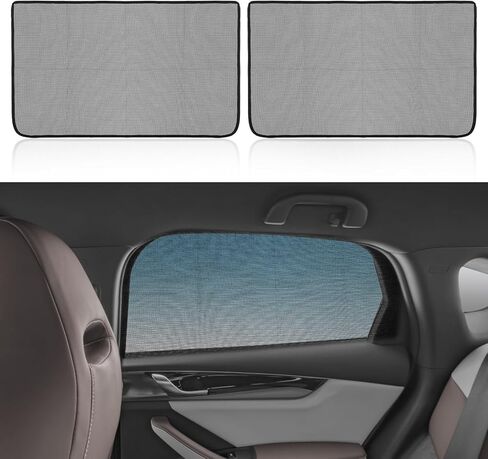 2PCS Magnetic Car Window Shades, Rear Side Window Sun Shades Protection from Heat & UV Breathable Mesh Privacy Shades Auto Curtains Baby Window Screen Covers for Camp Nap Sleep Breastfeeding in Saudi Arabia