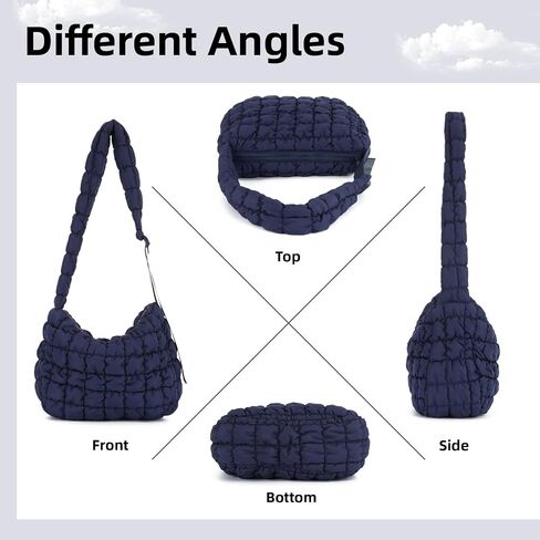 Oweisong Women Puffer Tote Bag Puffy Quilted Handbag Tote Lightweight Carryall Bag Large Hobo Crossbody Bag in Saudi Arabia