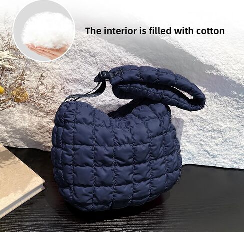 Oweisong Women Puffer Tote Bag Puffy Quilted Handbag Tote Lightweight Carryall Bag Large Hobo Crossbody Bag in Saudi Arabia